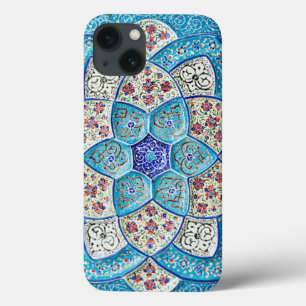 Etui iPhone Case-Mate Bleu turquoise marocain traditionnel, blanc, saumo