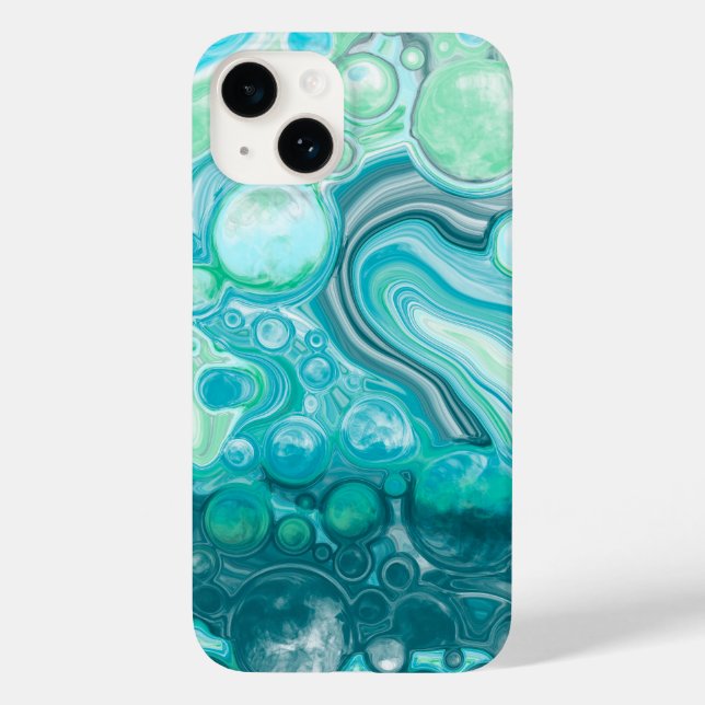 Coques Case-Mate iPhone Bleu, Turquoise Mer Vagues et Bulles (Verso)