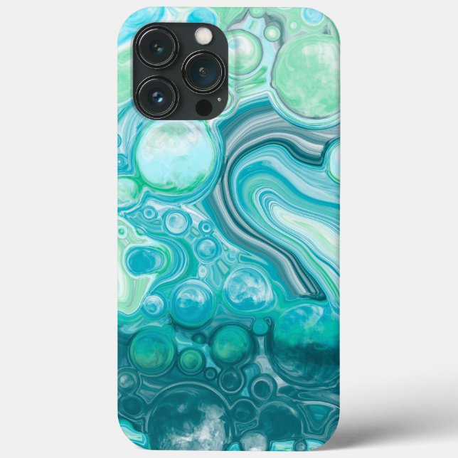 Coques Case-Mate iPhone Bleu, Turquoise Mer Vagues et Bulles (Verso)