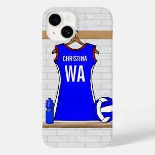 Coque Case-Mate iPhone Bleu uniforme de net-ball fait sur commande avec