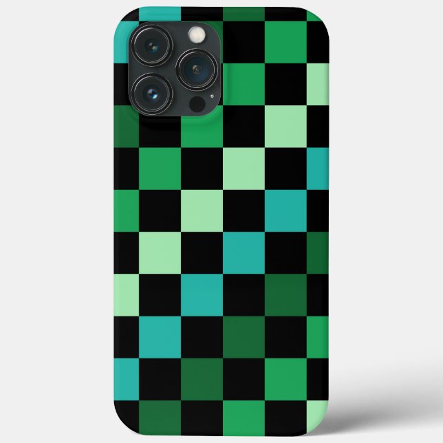 Coques Case-Mate iPhone Bleu vert À damiers En vichy Motif (Verso)