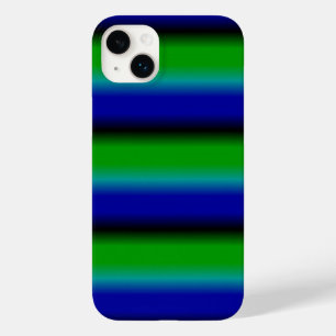 Coque Pour iPhone 14 Plus Bleu Vert arc-en-ciel rayures