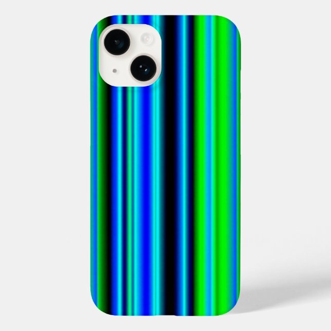 Coques Case-Mate iPhone Bleu Vert arc-en-ciel rayures (Verso)