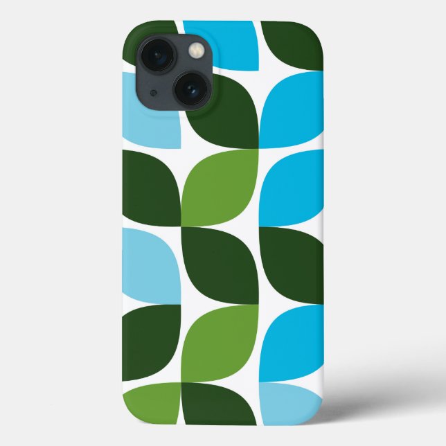 Coques Case-Mate iPhone Bleu, vert, cool, tendance, nature moderne abstrai (Verso)