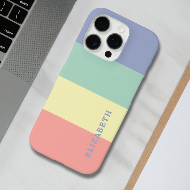 Coques Case-Mate iPhone Bleu, vert jaune et corail rose Motif (Créateur téléchargé)