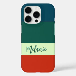 Coque iPhone 16 Pro Bleu, Vert Orange Motif Personnalisé