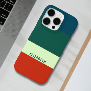 Coque iPhone 16 Pro Bleu, Vert Orange Motif Personnalisé