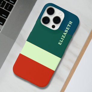 Coque iPhone 16 Pro Bleu, Vert Orange Motif Personnalisé