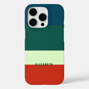Coque iPhone 16 Pro Bleu, Vert Orange Motif Personnalisé