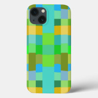 Bleu Vert orange violet Motif crémeux Abstrait