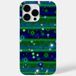 Coques Pour iPhone Bleu vert rayures avec étoiles et Raindrops