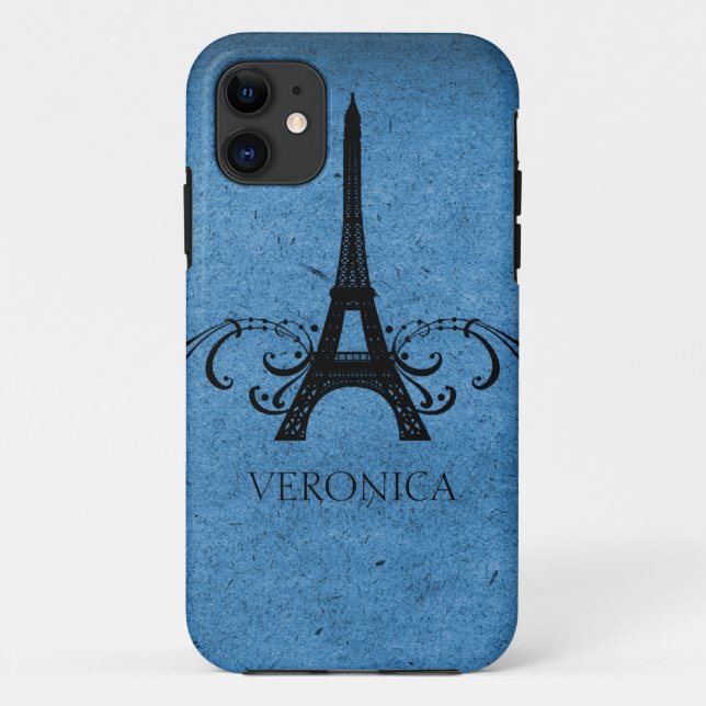 Coques Case-Mate iPhone Bleu Vintage Français (Dos)