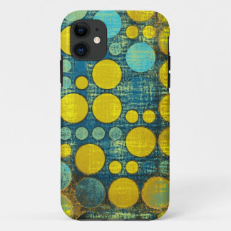Coque Case-Mate Pour iPhone Bleu vintage, Jaune Pois Motif Abstrait