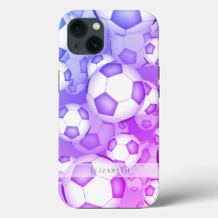 Case-Mate iPhone Case bleu violet rose coloré balls de football motif