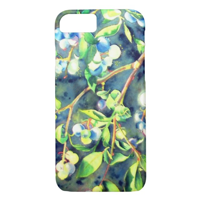 Coques Case-Mate iPhone Bleuets, fruit romantique Peinture d'aquarelle (Dos)