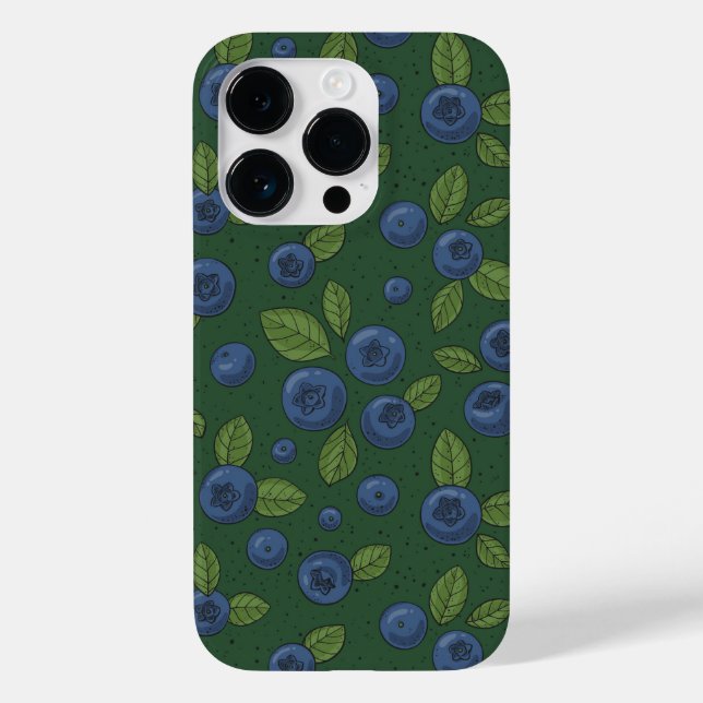 Coques Case-Mate iPhone Bleus sur vert foncé (Verso)