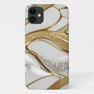 Case-Mate iPhone Case Bling White Gold Abstrait w Pave Diamonds Parties