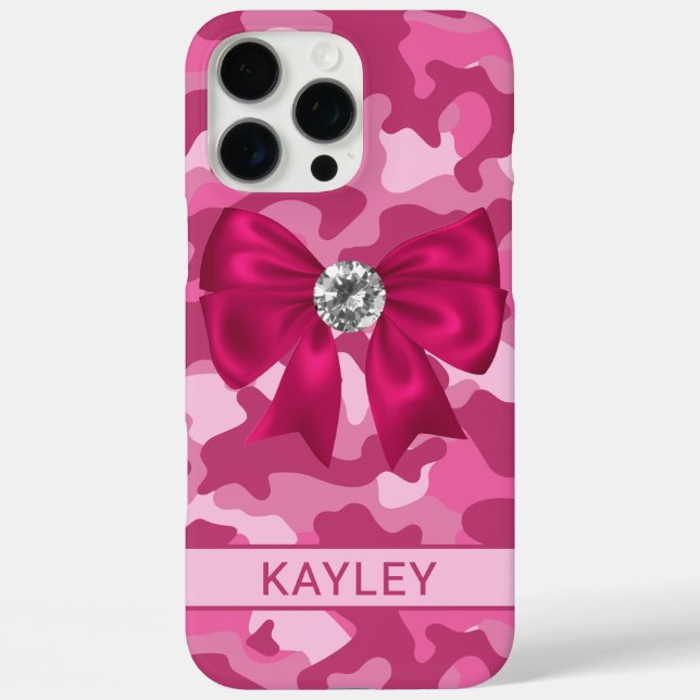 Coques Case-Mate iPhone Blingy Pink Camouflage Personalized  (Verso)