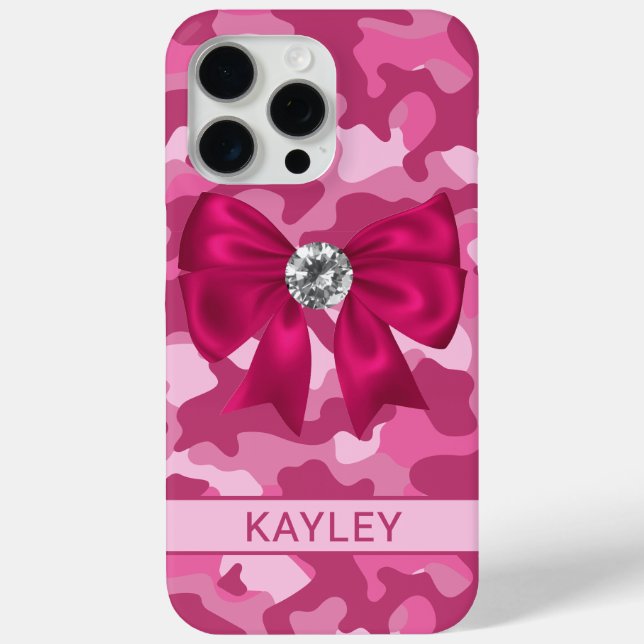 Coques Case-Mate iPhone Blingy Pink Camouflage Personalized (Verso)