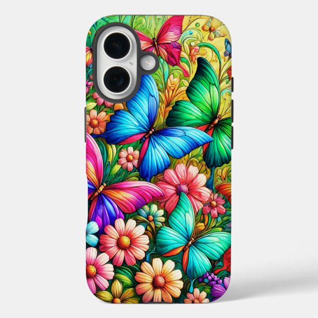 Coques Case-Mate iPhone Bliss de jardin papillon (Verso)