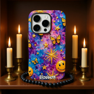 Coque iPhone 16 Pro Bliss papillon : Smiley Starburst