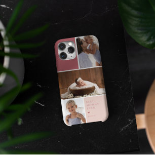 Coque Case-Mate iPhone Bloc de couleur 3 Photo Collage   Meilleure maman 