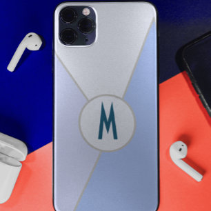 Case-Mate iPhone Case Bloc de couleur bleu monochrome Triangle Monogramm