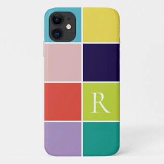 Case-Mate iPhone Case Bloc de couleur carré moderne monogrammé
