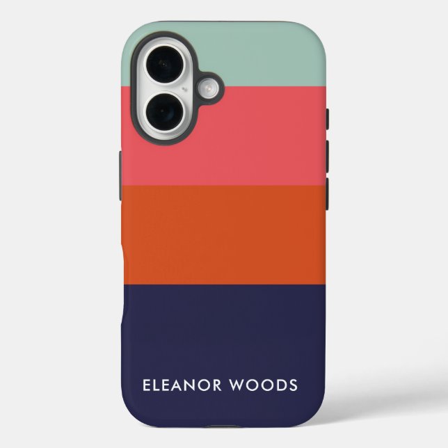 Coques Case-Mate iPhone Bloc de couleur moderne à larges rayures personnal (Verso)