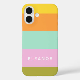Coque Pour iPhone 16 Bloc de couleur Pastel géométrique mignon Personna