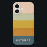 Coque Pour iPhone 16 Bloc de couleur Pastel géométrique rétro Personnal<br><div class="desc">Boîtier téléphonique personnalisé Retro Geometry Pastel Color Block</div>