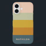 Coque Pour iPhone 16 Bloc de couleur Pastel géométrique rétro Personnal<br><div class="desc">Boîtier téléphonique personnalisé Retro Geometry Pastel Color Block</div>