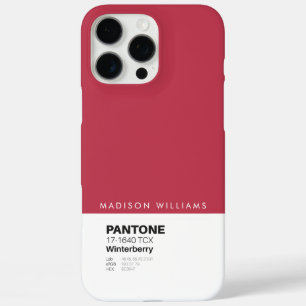 Coque iPhone 16 Pro Max Bloc de couleur personnalisé Pantone avec nom