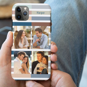 Case-Mate iPhone Case Bloc de couleur Rayure 4 Photo et Nom