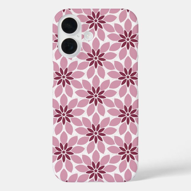 Coques Case-Mate iPhone Bloc Imprimer Carrelage Fleurs rose rouge (Verso)