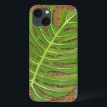 iPhone 13 Case Block Print Palm on Wicker Background<br><div class="desc">Chariklia Zarris created this block prinm palm piece. The brown of wickground creates a dazzling earthy feel for the palm leaf to rest upon. Je te dis que le next best thing !</div>
