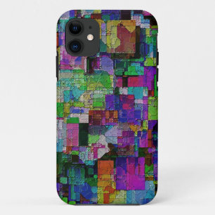 Coque iPhone 11 Blocs colorés abstraits de peinture