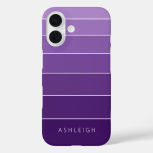Coque Pour iPhone 16 Blocs couleur Magenta Purple Nom monochromatique