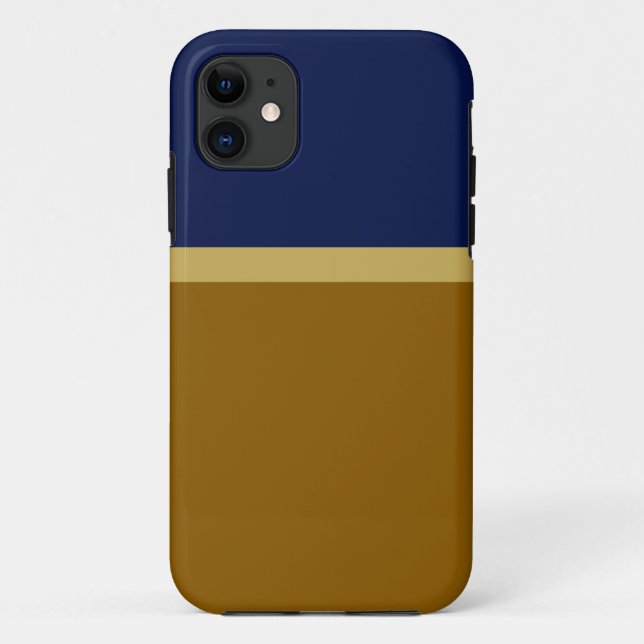 Coques Case-Mate iPhone Blocs de couleur Brown doré bleu marine (Dos)