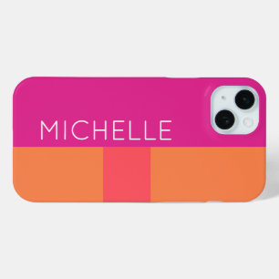 Coque Case-Mate iPhone Blocs de couleur rose chaud et orange