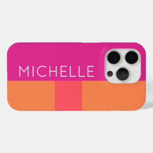 Coque Case-Mate iPhone Blocs De Couleur Rose Et Orange Chaud