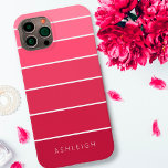 Coque Case-Mate iPhone Blocs de couleurs monochromes simples rose magenta<br><div class="desc">Boîtier de téléphone cellulaire simple et chic conçu avec des blocs de couleur monochromatiques ou des bandes dans des tons magenta à rose sombre et personnalisé avec un nom, monogramme ou votre texte personnalisé. OPTIONS : L'exemple est présenté dans le modèle iPhone 14 et dans le style coque Barely There,...</div>