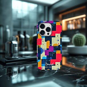 Coque Case-Mate iPhone Blocs géométriques dynamiques avec message personn