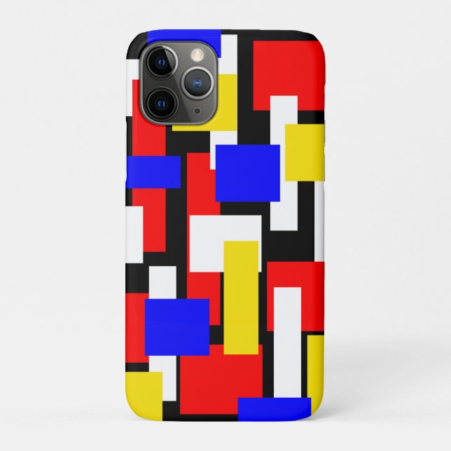 Coques Case-Mate iPhone Blocs géométriques rouge, jaune, noir et bleu (Dos)