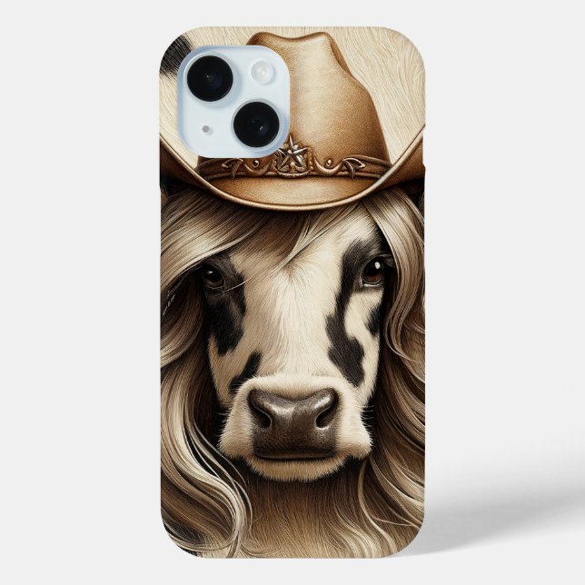 Coques Case-Mate iPhone Blonde Country Cow Girl Drôle (Verso)