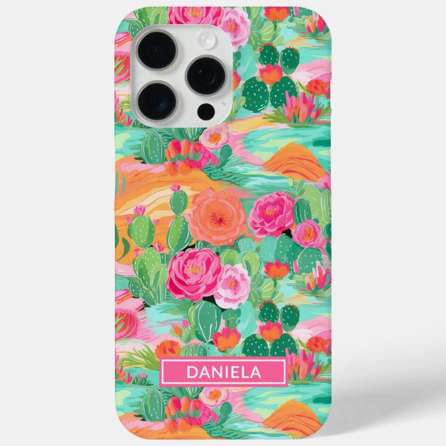 Coques Case-Mate iPhone Blooming Desert Cacti Personalized (Verso)