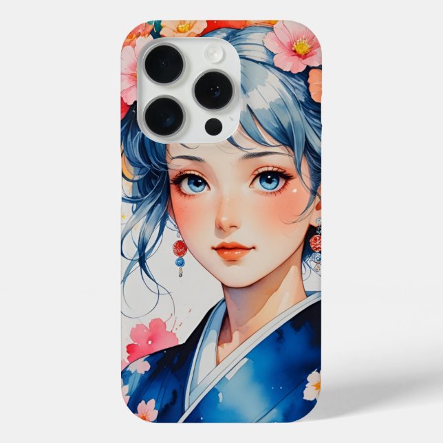 Coques Case-Mate iPhone Blossoms in Blue Kimono (Verso)
