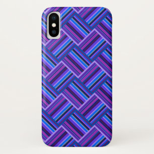 Coque iPhone X Blue and purple stripes weave