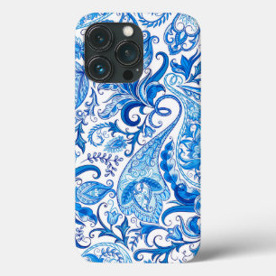 Case-Mate iPhone Case Blue and White Paisley