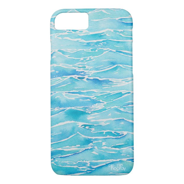 Coques Case-Mate iPhone Blue Aqua Ocean Sea Waves Aquarelle Iphone 7/8 (Dos)